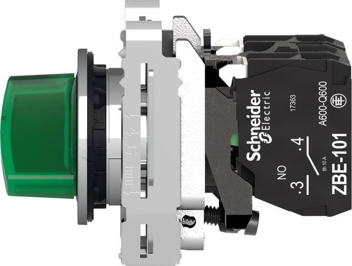 Actual product image Schneider Electric Illuminated selector switch complete XB4F 30mm1S+1OE XB4FK123G5