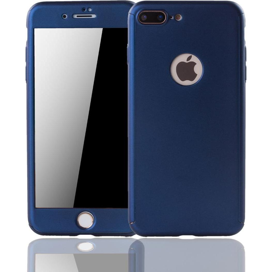 König Design Schutz Handy Hülle für Apple iPhone 7 Plus Full Case Cover Displayschutz Blau (Apple iPhone 7 Plus), Smartp...