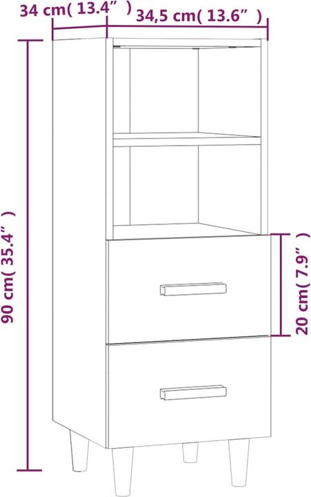 Image du produit vidaXL Sideboard (34.50 x 34.50 x 90 cm)