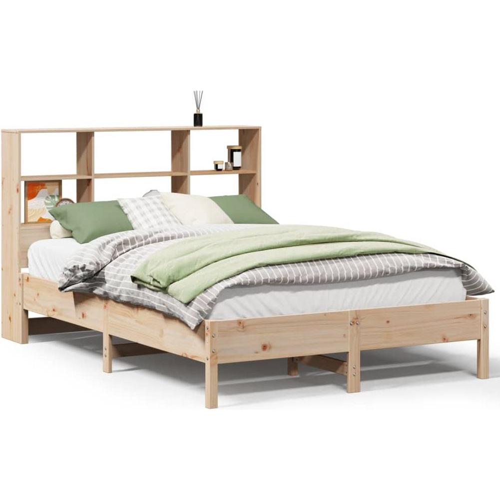 VidaXL, Bett, Bett mit Regal ohne Matratze Kiefer (150 x 200 cm)