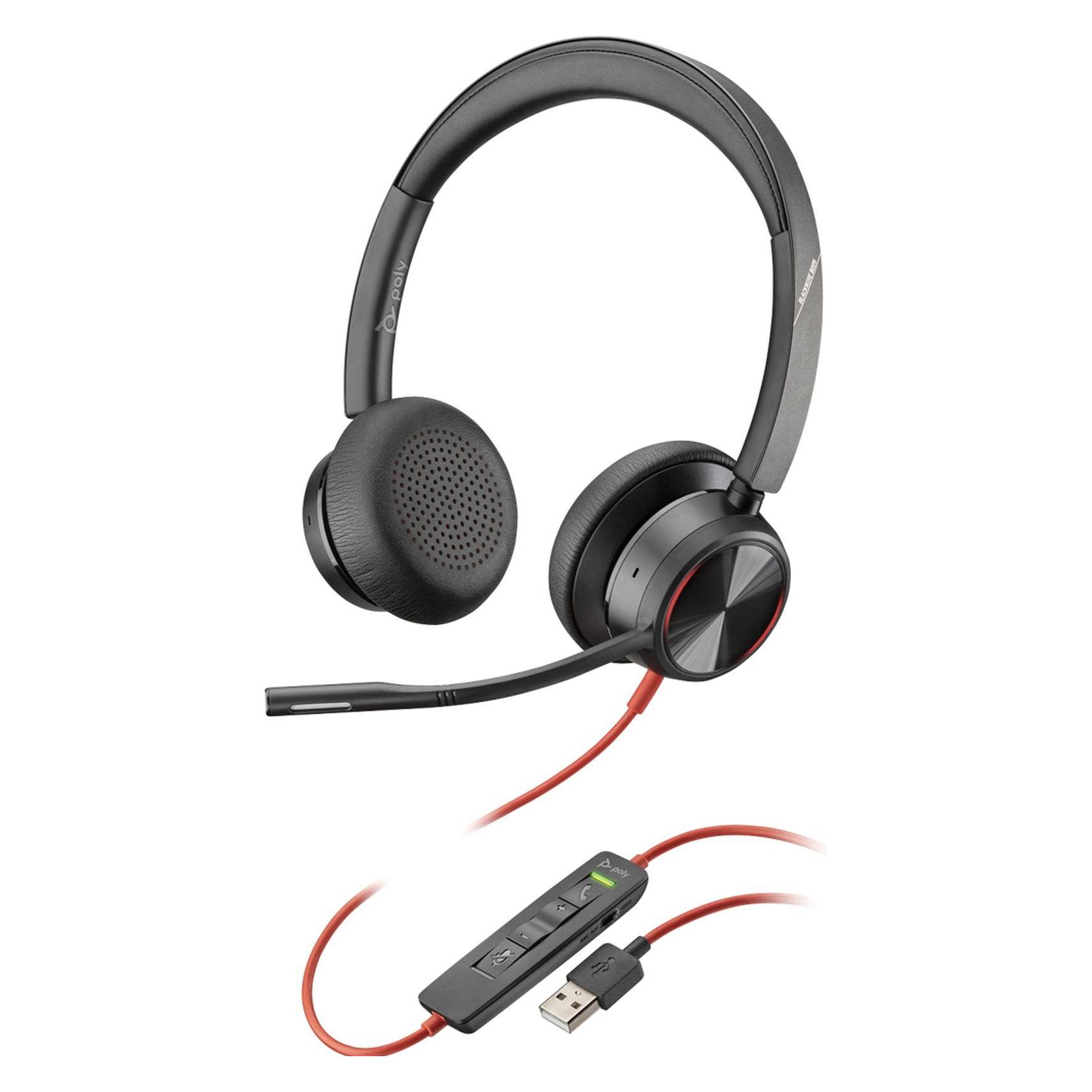 HP Poly Blackwire 8225-M (Kabelgebunden, USB-A, Microsoft Teams), Office Headset, Schwarz