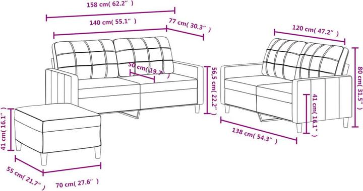 Actual product image vidaXL Sofagarnitur (2 person sofa, Upholstery set)