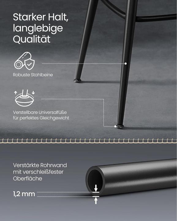Actual product image Vasagle Barhocker 2er Set 54 x 90.5 cm, Schwarz