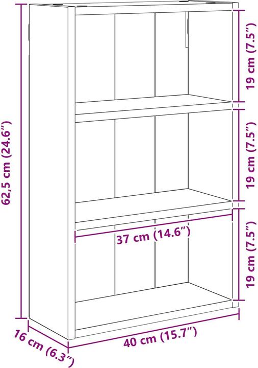 Produktbild vidaXL Badezimmerschrank (16 x 40 x 62.50 cm)