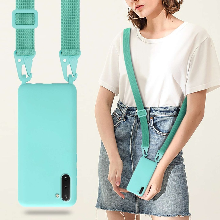 Actual product image Cadorabo Necklace Case Liquid TPU Handy Kette Liquid (Samsung Galaxy Note 10)