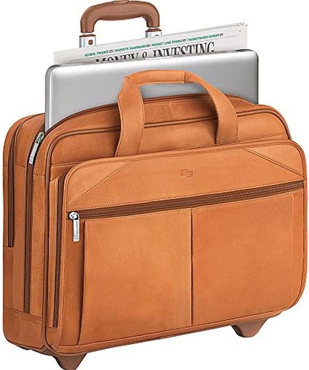 Actual product image Solo New York Walker Leather Rolling Case