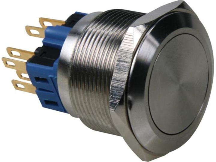 Image du produit Velleman Bouton-poussoir plat en acier inoxydable Dpst 1No 1Nc