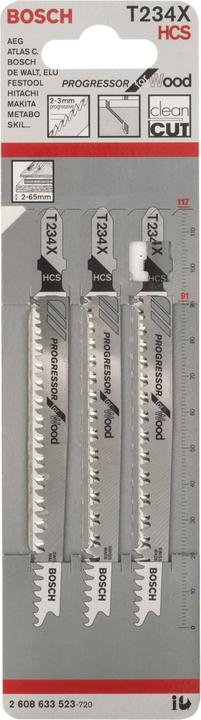 Actual product image Bosch Professional Zubehör Jigsaw blade T 234 X Progressor for Wood, pack of 3