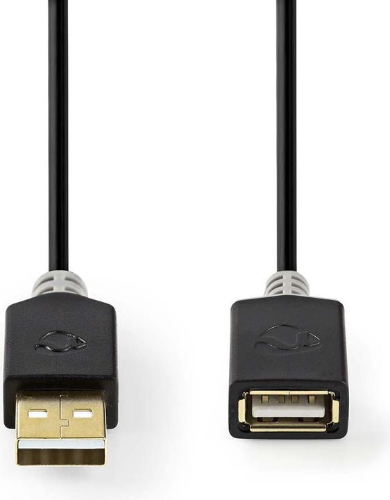 Actual product image Nedis CCBW60010AT30 USB cable USB 2.0 USB-A male USB-A female 480 Mbps Gold-plated 3.0 m Round PVC A (3 m, USB 2.0)