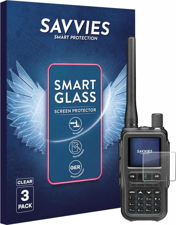 Produktbild Savvies Panzer Schutzglas für Baofeng UV5RMINI Schutzfolie Displayschutz Display Schutz Glas Folie klar