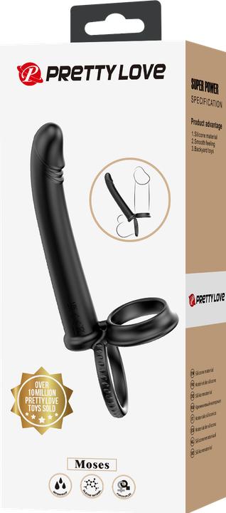 Productafbeelding Pretty Love Dillion Double Penetration Double Cock Ring Black (9.50 cm)