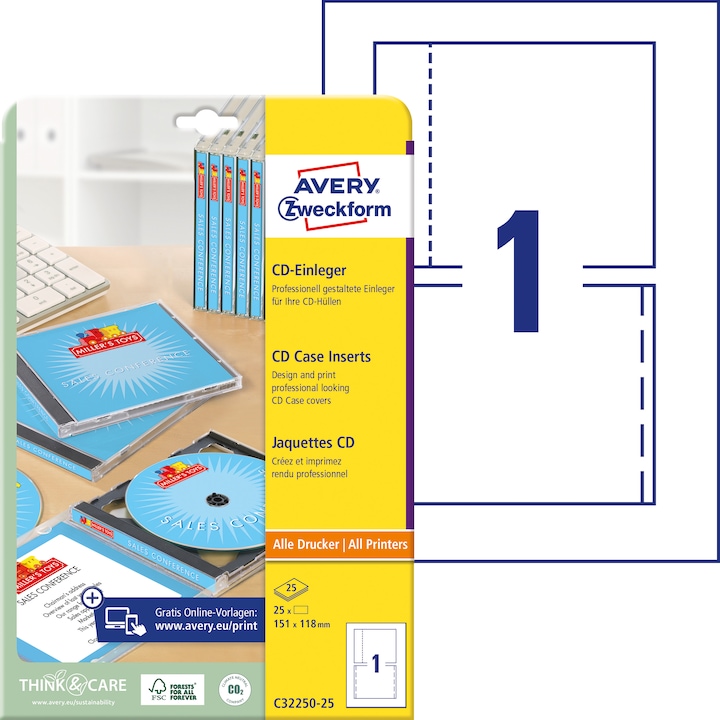 Produktbild Avery CD-Einleger
