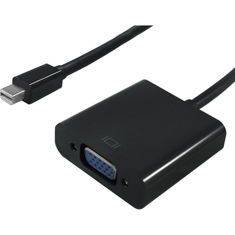 Secomp Mini DisplayPort-VGA Adapter (VGA, 1.50 cm), Adattatore dati + video, Nero