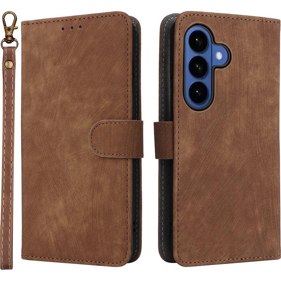 Cover-Discount Galaxy S26 - Ledertasche mit RFID Blocker (Samsung Galaxy S26), Cover smartphone, Marrone