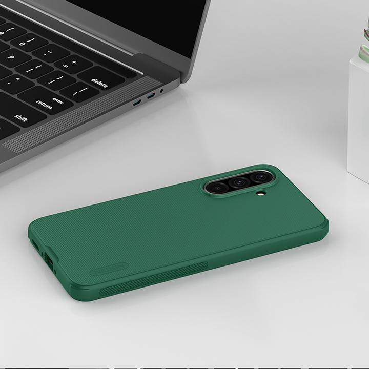 Actual product image Nillkin Super Frosted Shield Pro Case for Samsung Galaxy A36 5G - Green (Samsung Galaxy A36)