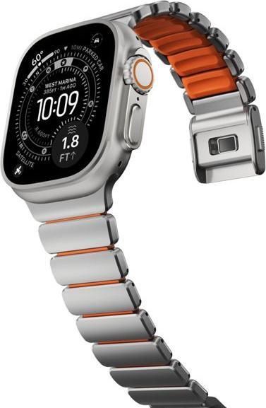 Productafbeelding Nomad Spartan Band Natural Titanium Ultra Orange 49mm (FKM, Titanium, Titanium)