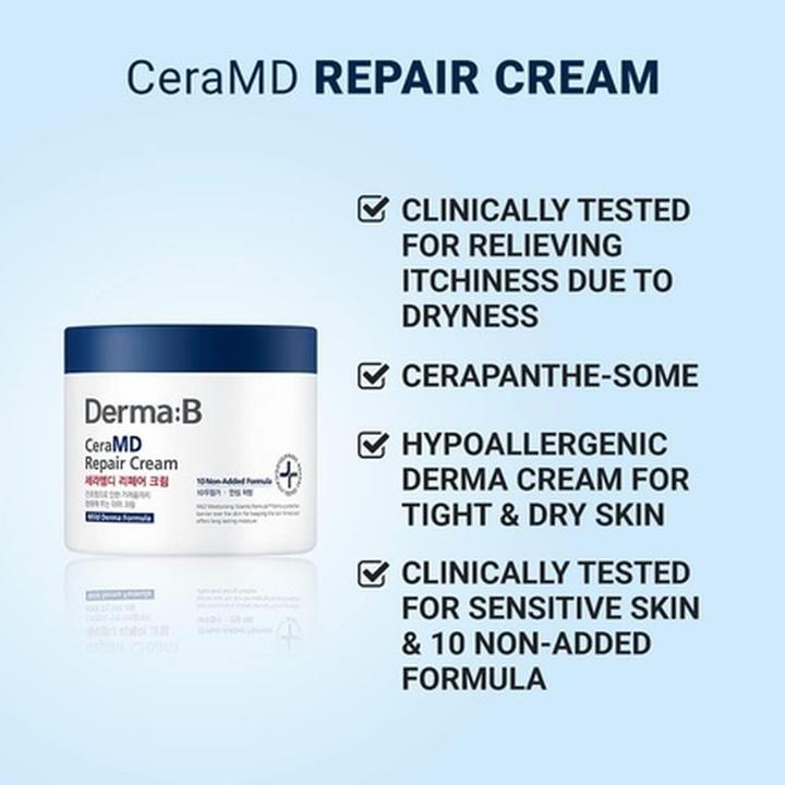 Produktbild Derma:B Derma B CeraMD Repair Body Cream Unscented Moisturizer for Dry and Rough Skin 14.54 Fl. Oz. 430ml (Körpercreme, 430 ml)
