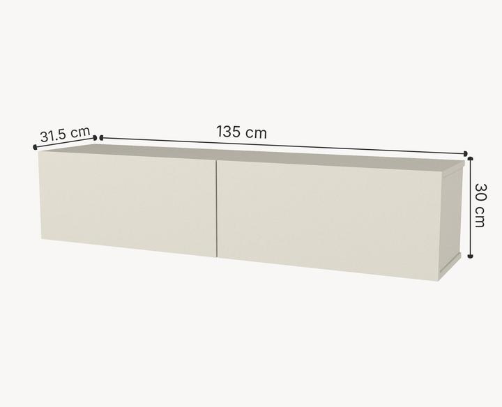 Produktbild En.Casa TV-Lowboard hängend Nolven 135x32x30 cm Graubeige (135 x 31.50 x 30 cm)