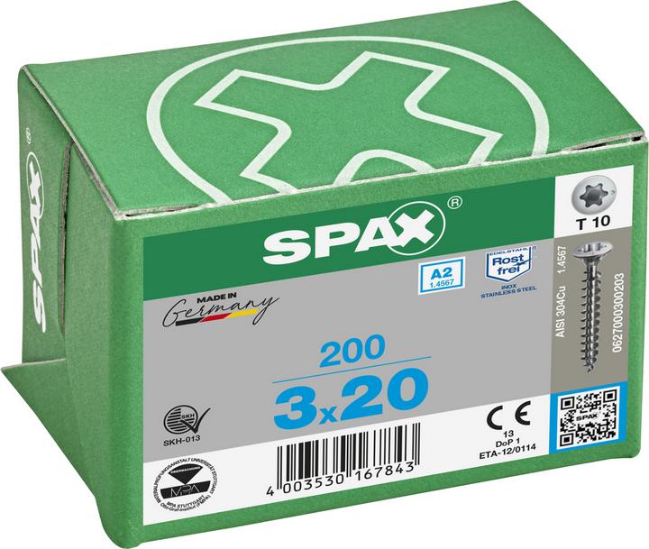 Produktbild Spax Spanplattenschrauben LK, T10 3,0x20 mm (200 Schrauben pro Stück)