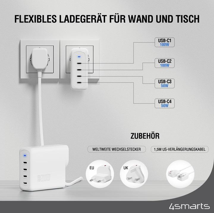 Productafbeelding 4smarts USB-Wandladegerät GaN Flex Pro 200 W, Ladeport Output (200 W)
