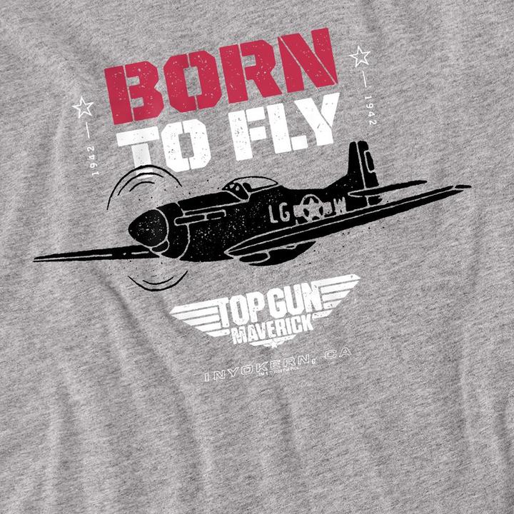 Actual product image Top Gun Unisex Adult Born To Fly T-Shirt