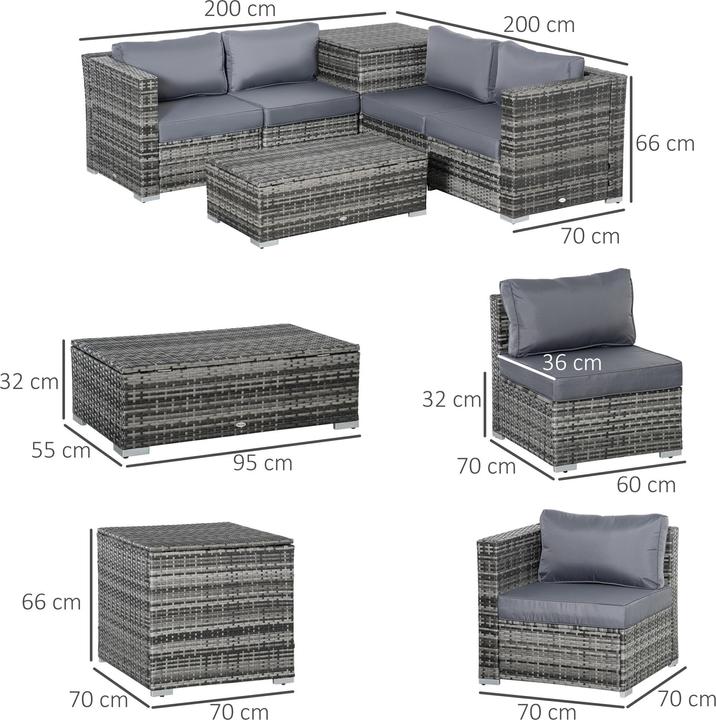 Produktbild Outsunny Gartenmöbel Set mit Stauraum
