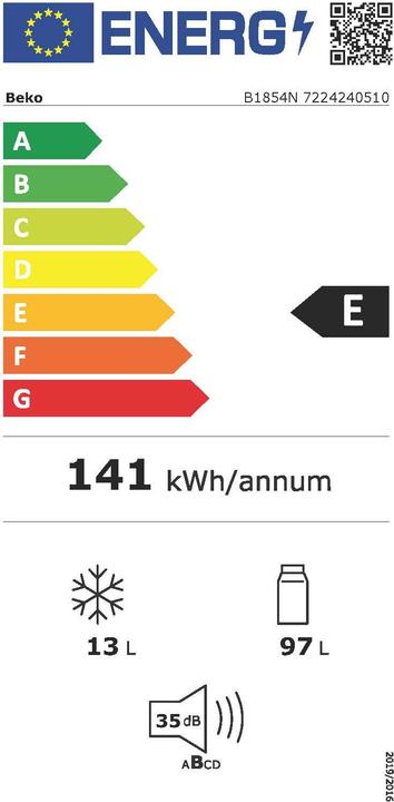 Energie-Label Beko Refrigerator B1854N (110 l)
