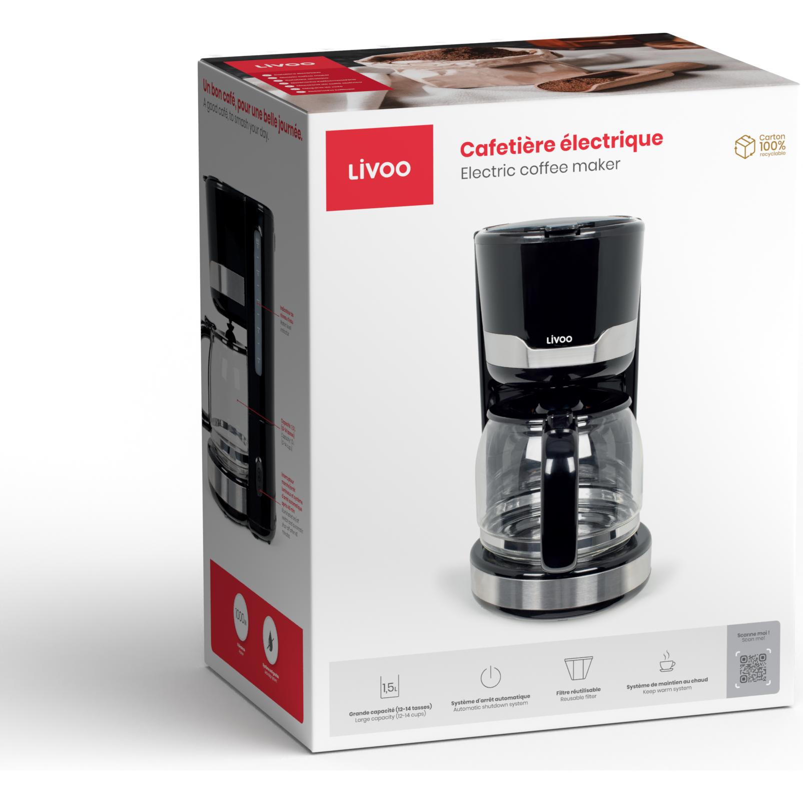 Thumbnail - Livoo Elektrische Kaffeemaschine, Filterkaffeemaschine, Schwarz