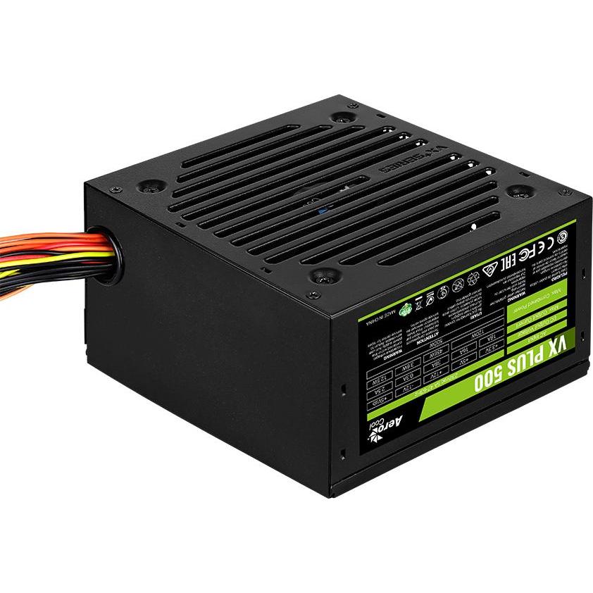 Thumbnail - AeroCool PGS VX-500plus AEROPGSVX-500PLUS-80 Netzteil (500 W, Aktiv) (500 W), PC Netzteil, Schwarz