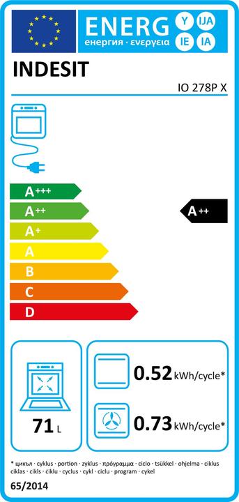 Energy Label Indesit IO 278P X