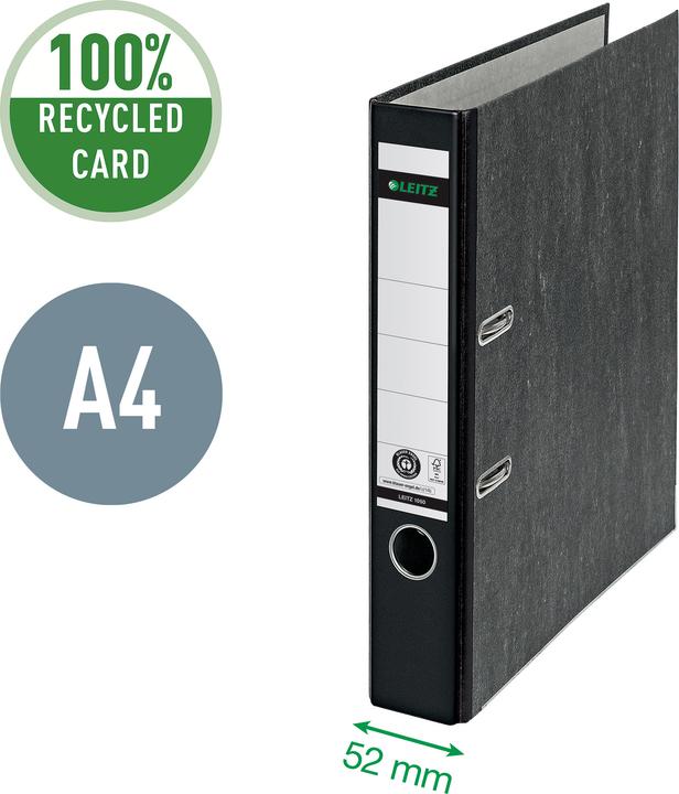Immagine prodotto Leitz STANDARD-ORDER A4 52MM Con fessure, per formato A4, cartone (RC), larghezza del dorso 52mm. Pate (A4, 52 mm, 1 pz.)