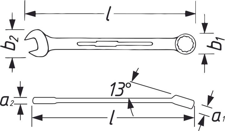 Produktbild HAZET Knarren Ring-Maulschlüssel 606-19 ∙ Aussen Doppel-Sechskant-Tractionsprofil ∙ 19 mm (19 mm)