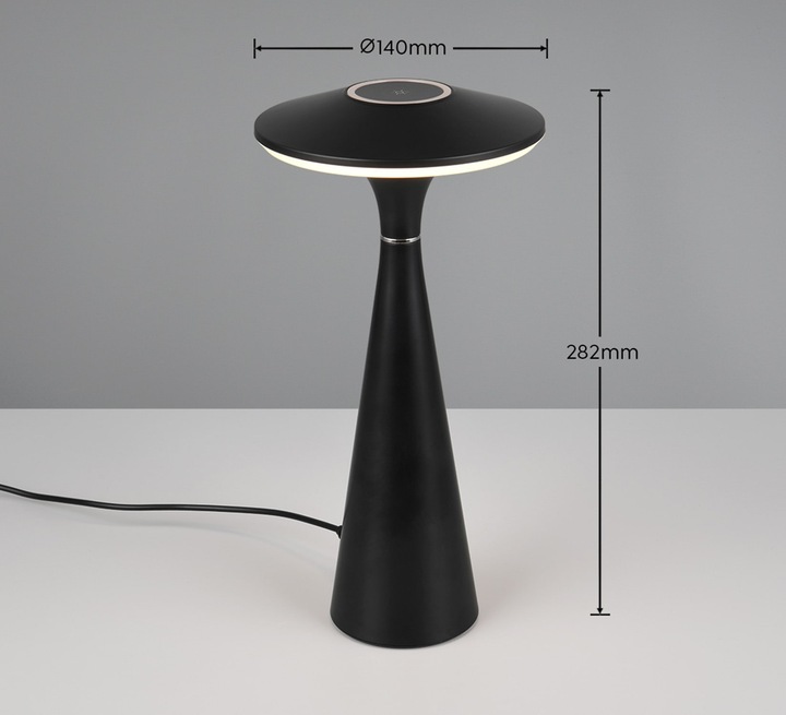 Produktbild Reality LED-Akku-Tischleuchte TORREZ, 57726132, schwarz, IP 44, 2 W, 180 lm (180 lm)