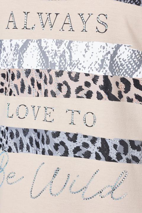 Produktbild Miamoda T-Shirt, Streifen, Schriftzug, Glitzersteinchen (44)