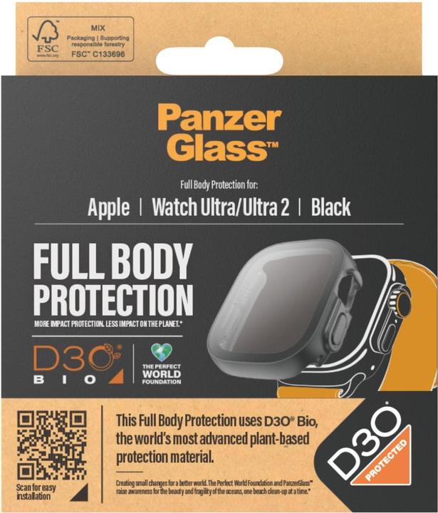 Produktbild PanzerGlass Screen Protector Full Body Apple Watch 2023 49mm with D3O black (Apple Watch Ultra)