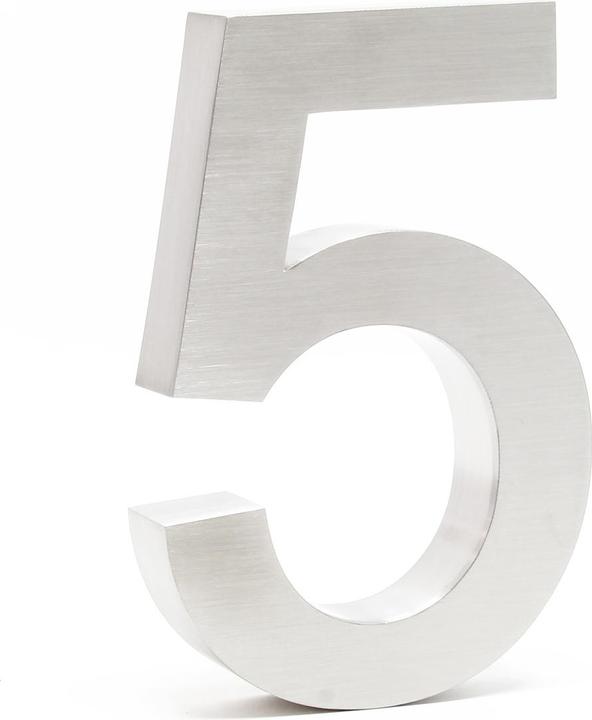 Immagine prodotto Wiltec Numero civico 5 Numero civico in acciaio inox moderno design 3D antiruggine