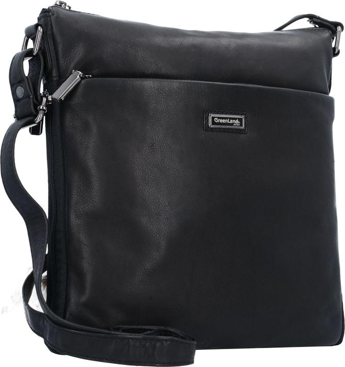 Immagine prodotto Greenland Nature Borsa a tracolla in nappa nera 29 cm