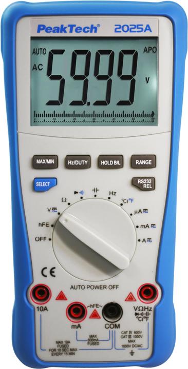 Image du produit Peaktech P 2025 A Multimètre numérique True RMS (CAT III 1000V, CAT IV 600V)