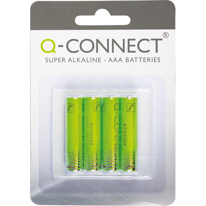 Q-Connect Alkaline Batterien (4 Stk., AAA, 1080 mAh), Batterien + Akkus
