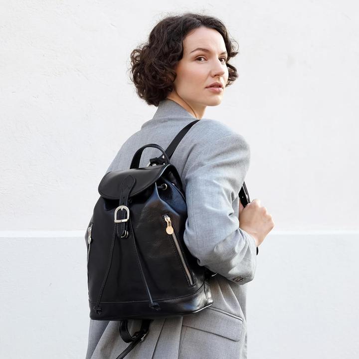 Actual product image Time Resistance Small Stylish Leather Backpack