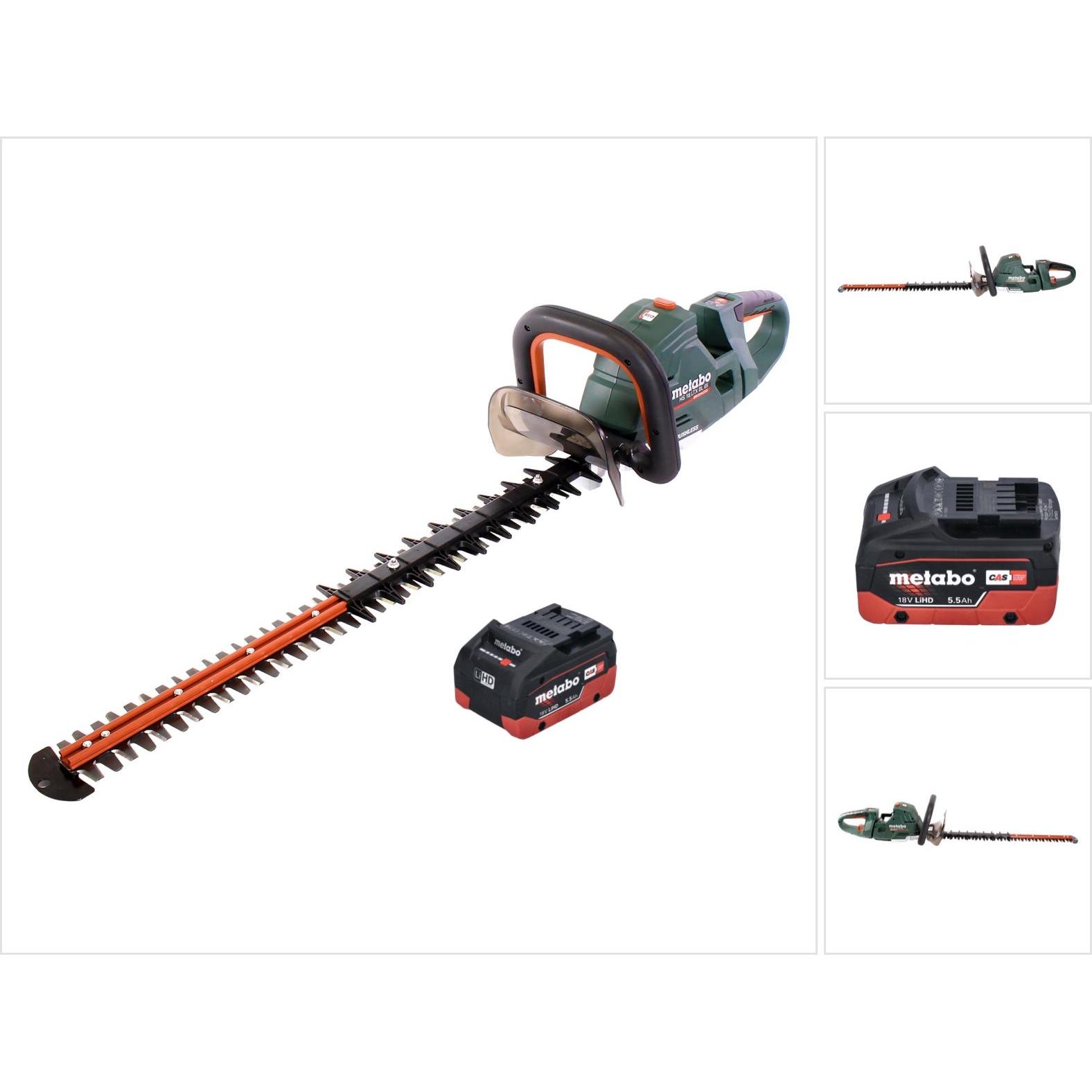Metabo, Heckenschere, HS 18 LTX BL 65 Akku Heckenschere 18 V 60 cm Brushless + 1x Akku 5,5 Ah - ohne LadegerÃ¤t (Akkuhec...