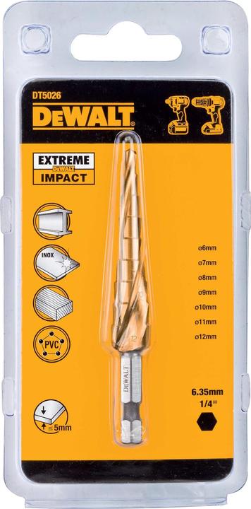 Actual product image DeWalt STEP DRILL 412mm (4-12mm)