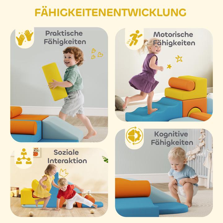 Image du produit Aiyaplay Softbausteine Samt, Schaumstoff Mehrfarbig