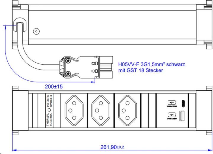 Produktbild Bachmann Power Frame (3x, Typ 13, USB-A, USB-C)