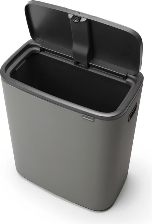 Actual product image Brabantia Bo Touch Bin 60 litre recycling bin, Mineral Concrete Grey (60 l)