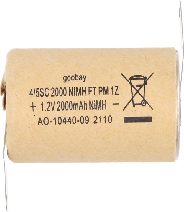 Produktbild Goobay 4/5 Sub-C, 2000 mAh, Lötfahne (Z) (1 Stk., Sub-C, 2000 mAh)