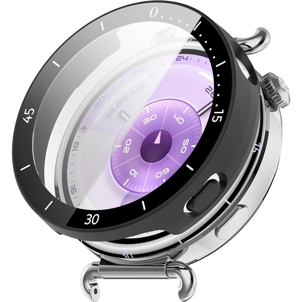 Techsuit - Defense360 Pro Bezel + Screen Protector - Huawei Watch GT 6 41mm - Matte Black, Accessori per smartwatch, Nero