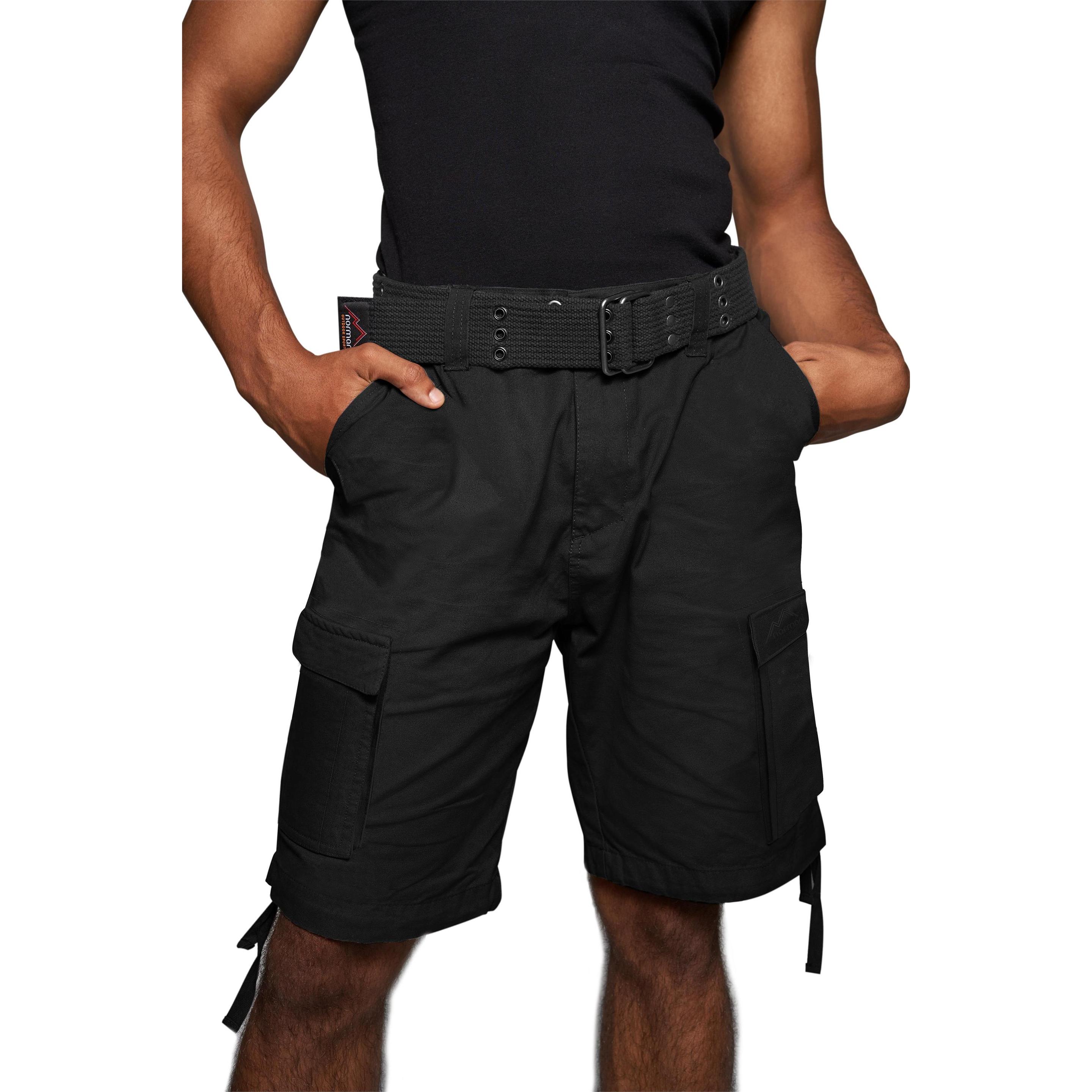 Normani, Herren, Shorts, Sommer-Shorts „Kalahari“ mit Gürtel „Wadi“, Schwarz, (S)