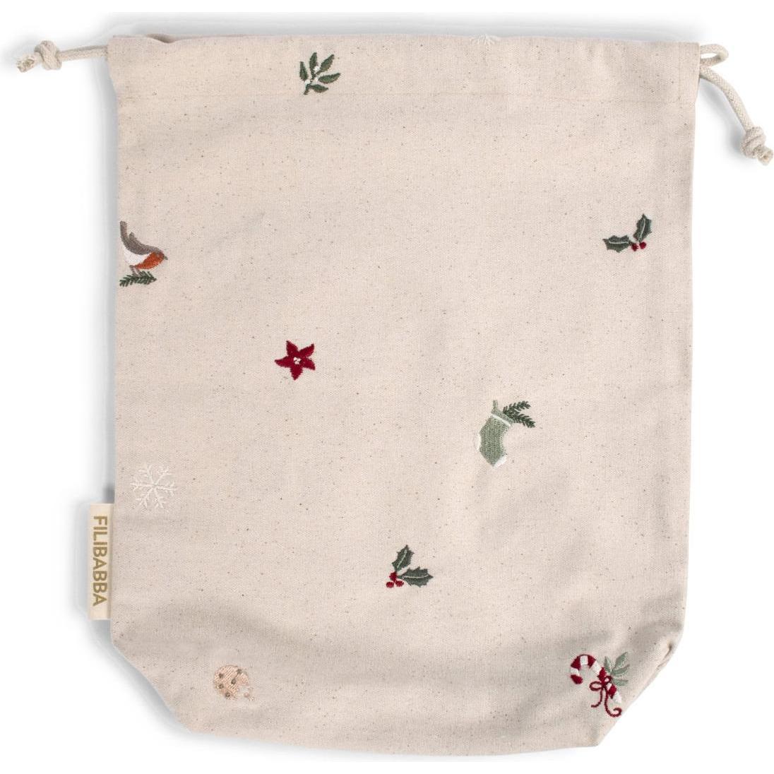 Filibabba, Geschenkverpackung, Geschenktüte aus Stoff mit Stickerei GOTS- Wonderful Winter - Small (Geschenktüte, 1 x)