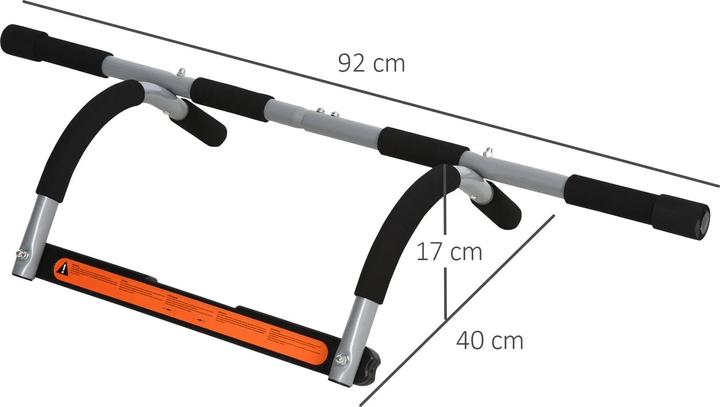 Produktbild Homcom Klimmzugstange, Trainings Halterung, Stahl, Schaumstoff, Schwarz+Grau, 92x40x17cm